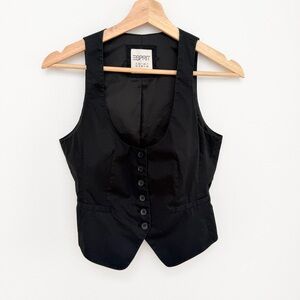 Esprit Black Button-Front Vest